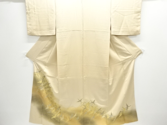 JAPANESE KIMONO / IRO-TOMESODE / WAVE & CRANE / 3 CREST 
